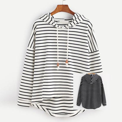 LP | Maglia con cappuccio a righe oversize