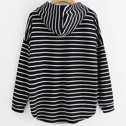 LP | Maglia con cappuccio a righe oversize