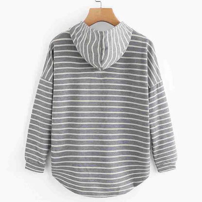 LP | Maglia con cappuccio a righe oversize