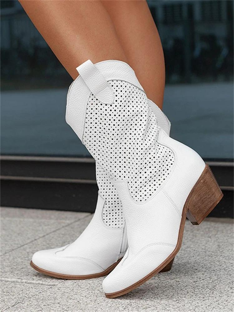 LP | Tacco medio di marca Scamosciato Taglio basso Stivali da donna Trendy