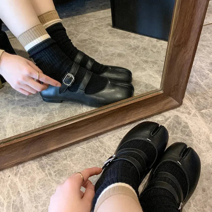 LP | Ballerine in pelle con punta spaccata