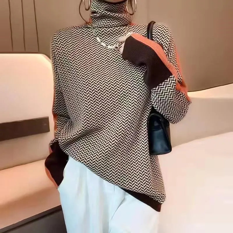 LP | Maglia a collo alto geometrica Modern Chic