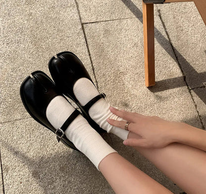 LP | Ballerine in pelle con punta spaccata