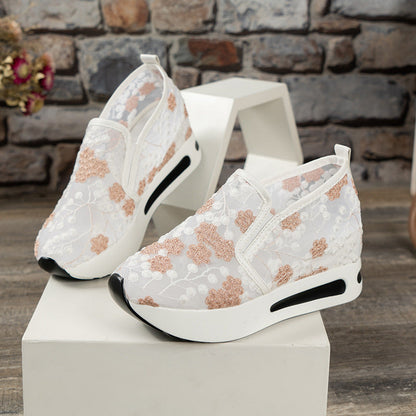 LP da ginnastica con piattaforma ricamata a fiori da donna LD |