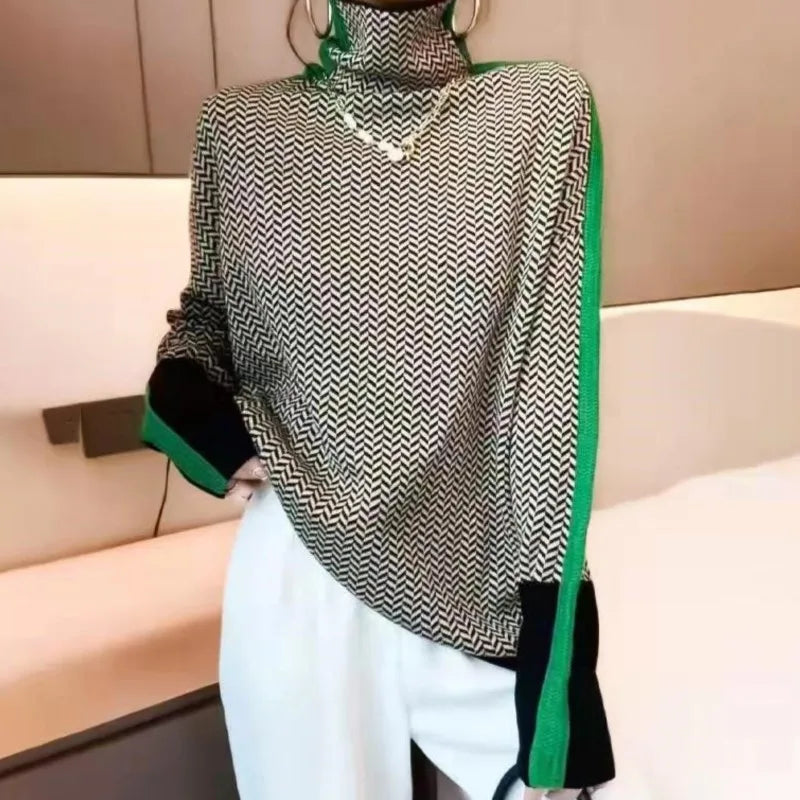 LP | Maglia a collo alto geometrica Modern Chic