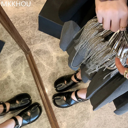 LP | Ballerine in pelle con punta spaccata