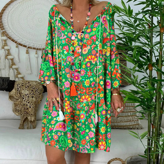 LP | abito plus size per le donne Loose Quarter Summer Floral Dress Mini Ladies Print Three plus size Formal Pants Suits per le donne