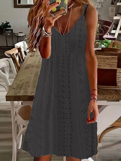 LP | 2024 AliExpress Europa e Stati Uniti Plus Size Donne Estate Nuova Scollatura Jacquard Scollo a V Cinturino Abito Unicolore