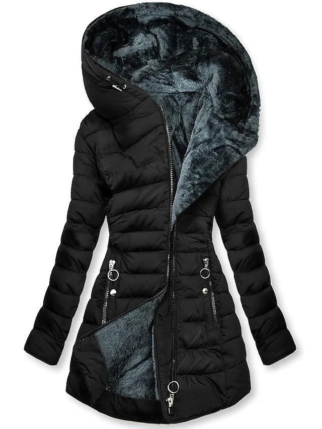 LP | Lussuoso cappotto invernale con fodera in pelliccia sintetica