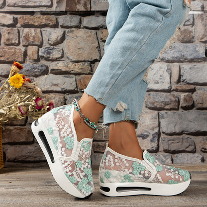 LP da ginnastica con piattaforma ricamata a fiori da donna LD |