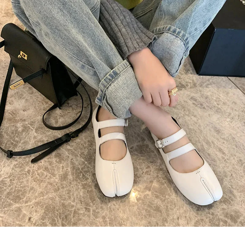 LP | Ballerine in pelle con punta spaccata
