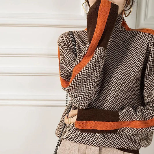 LP | Maglia a collo alto geometrica Modern Chic