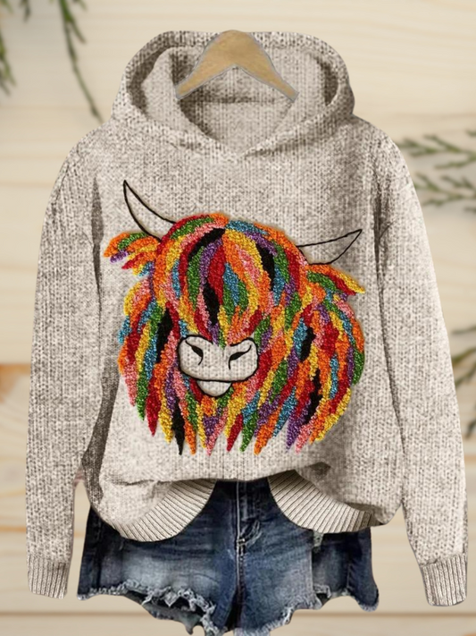 LP | Arte della mucca colorata Maglia accogliente