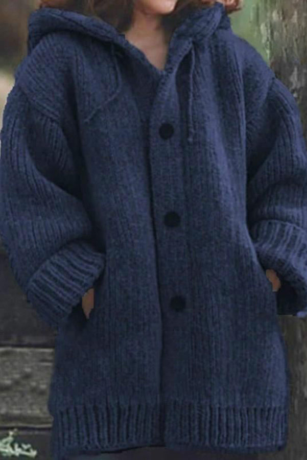 LP | Accogliente cardigan in maglia con cappuccio