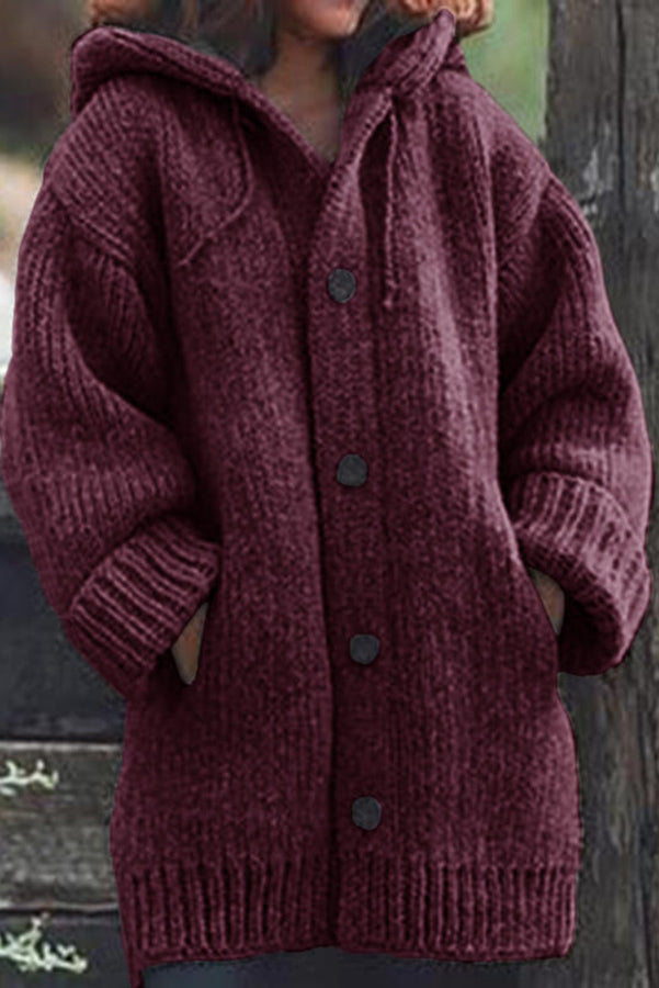 LP | Accogliente cardigan in maglia con cappuccio