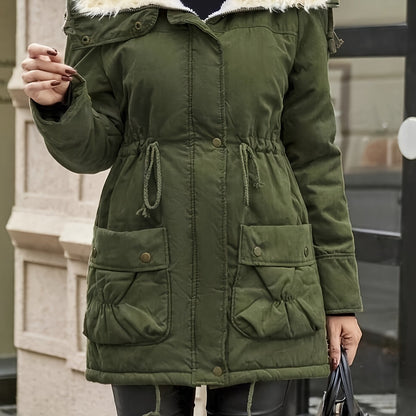 LP | Calda giacca in pelliccia sintetica con zip e coulisse in vita