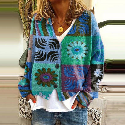 LP | Cardigan patchwork boho con fiori