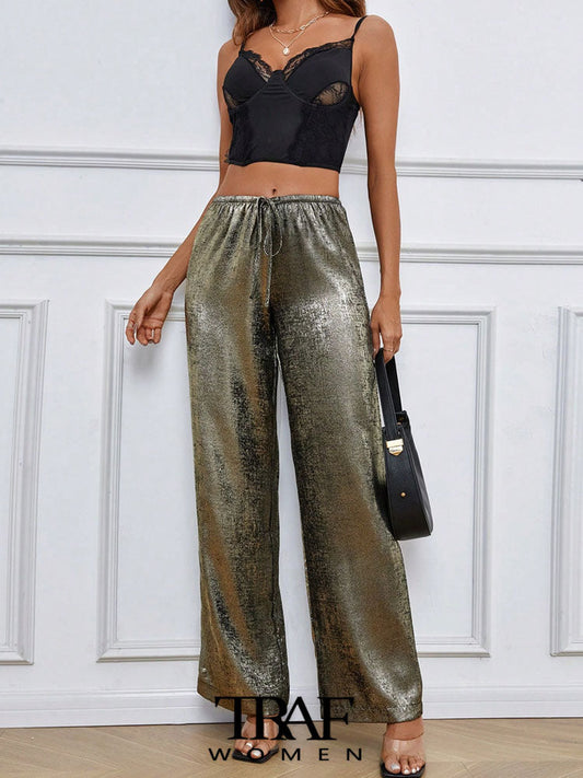 LP | Traf Pantaloni metallizzati per donna