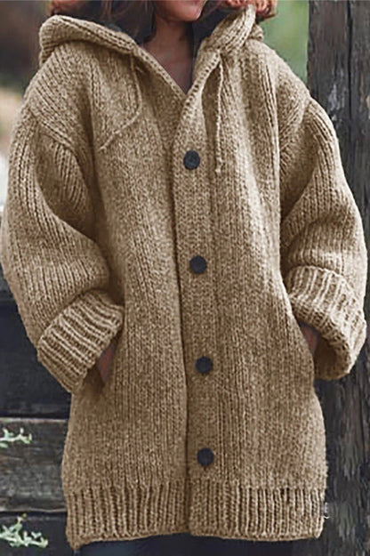 LP | Accogliente cardigan in maglia con cappuccio