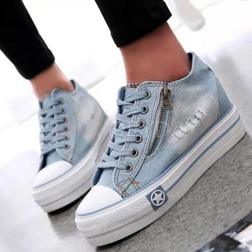 LP con zeppa in denim da donna LD |