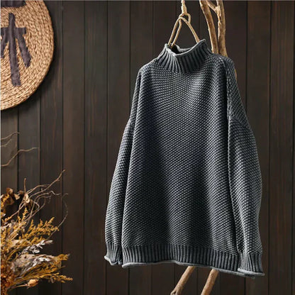 LP | Maglia con scollo a tartaruga in maglia grossa