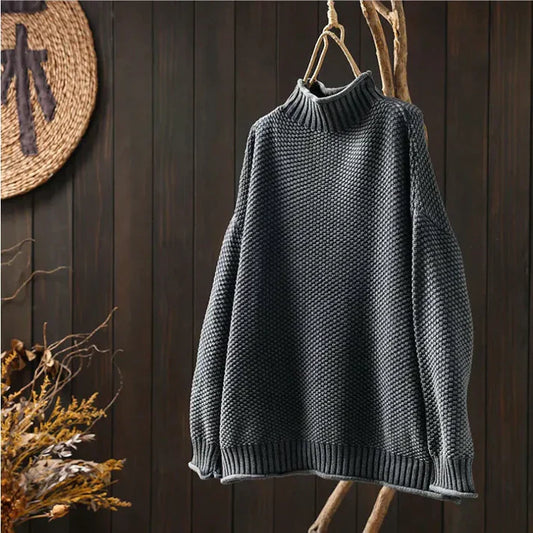LP | Maglia con scollo a tartaruga in maglia grossa