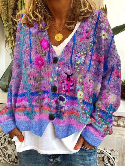 LP | Cardigan a fiori con bottoni