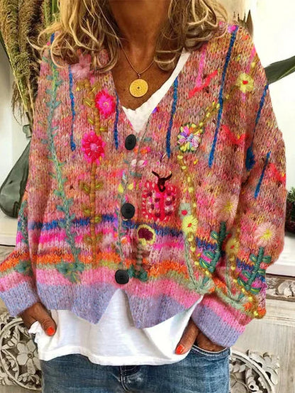 LP | Cardigan a fiori con bottoni