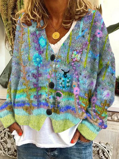 LP | Cardigan a fiori con bottoni
