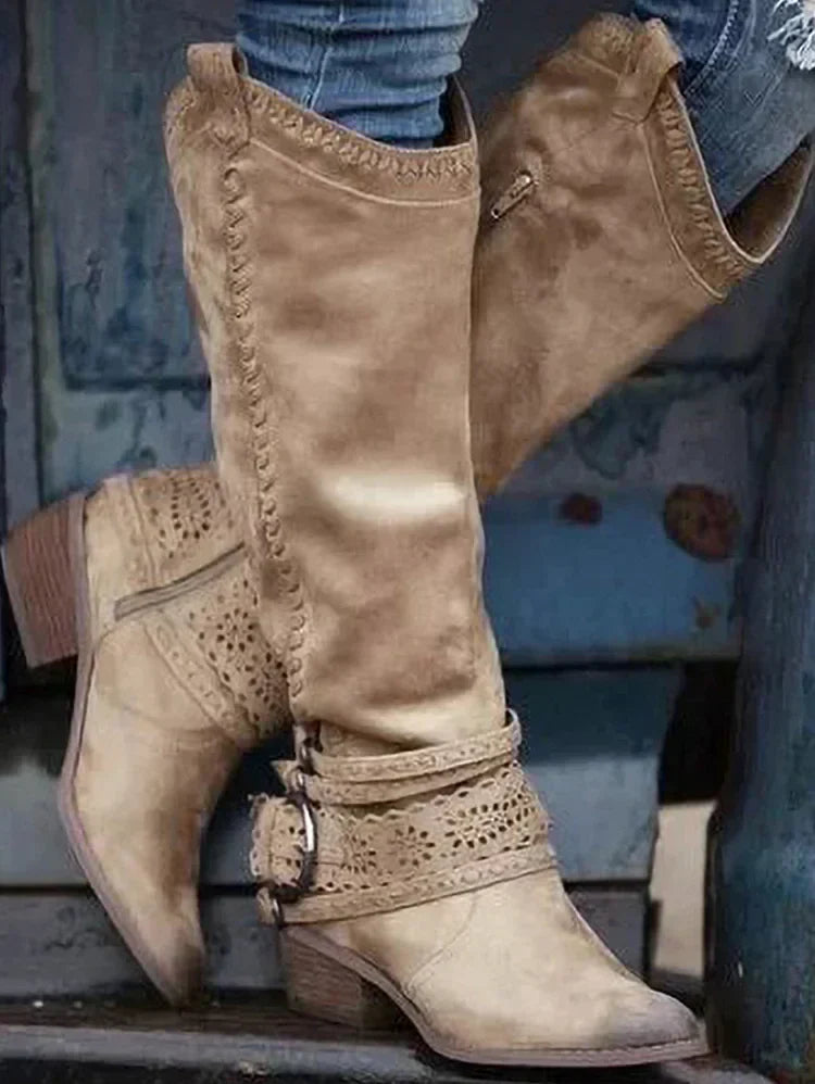 LP | Stivali boho western al ginocchio
