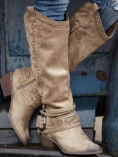 LP | Stivali boho western al ginocchio