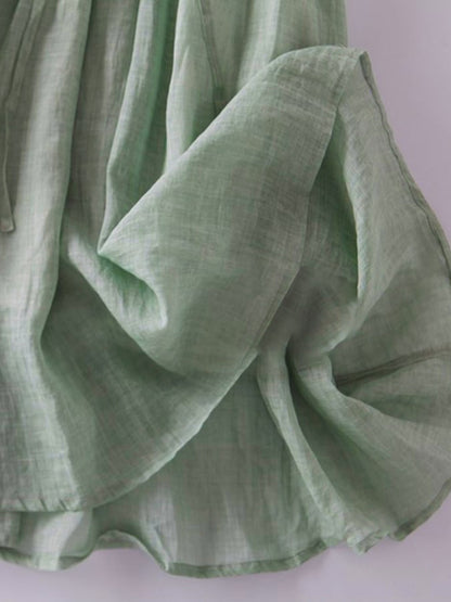 LP | Vestito con volant in cotone e lino