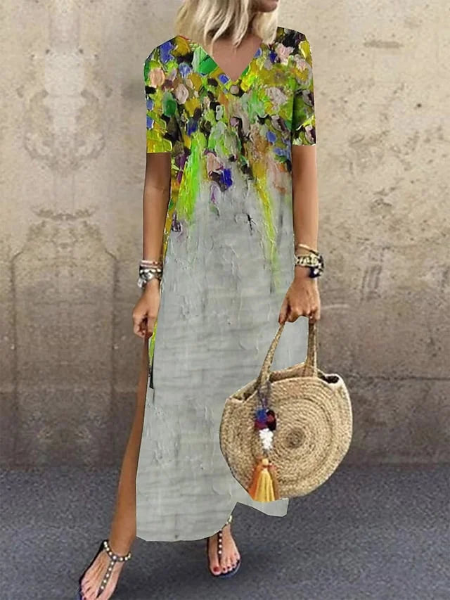 LP | Abito casual stampato con scollo a V per donna