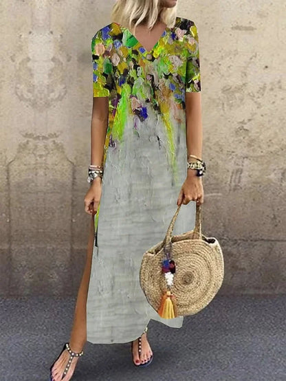 LP | Abito casual stampato con scollo a V per donna