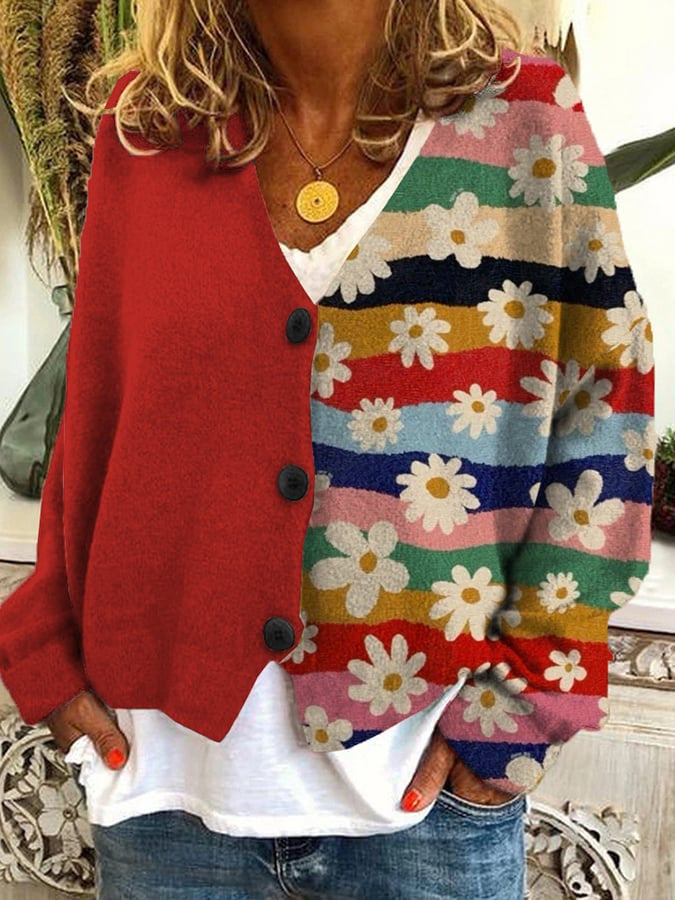 LP | Cardigan patchwork boho con fiori
