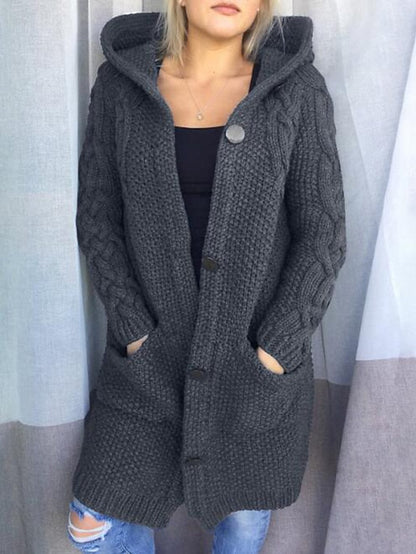 LP | Cardigan con cappuccio in maglia grossa