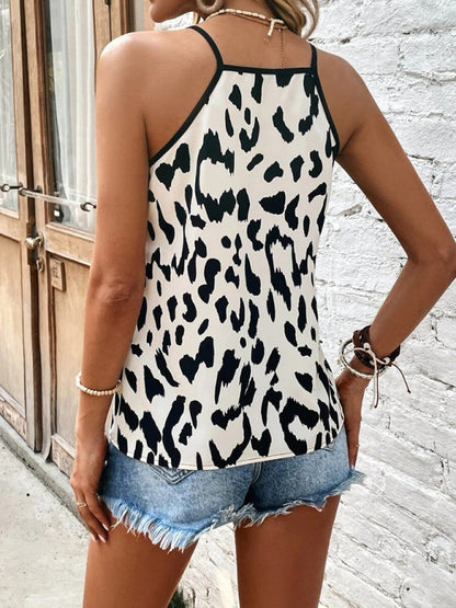 LP | Canotta con scollo a V e stampa leopardata