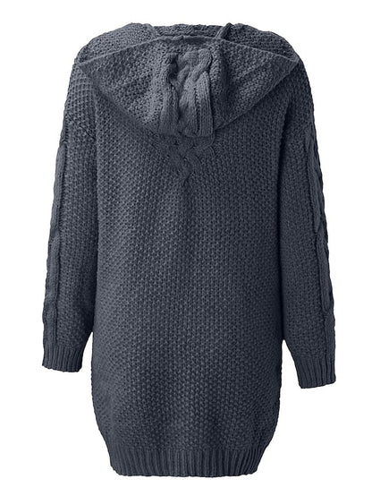 LP | Cardigan con cappuccio in maglia grossa