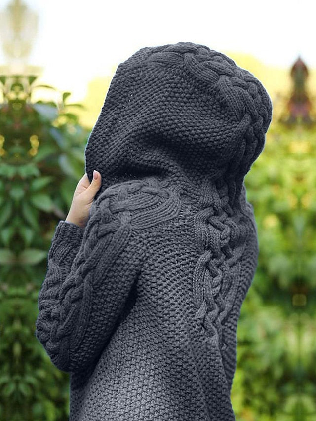 LP | Cardigan con cappuccio in maglia grossa