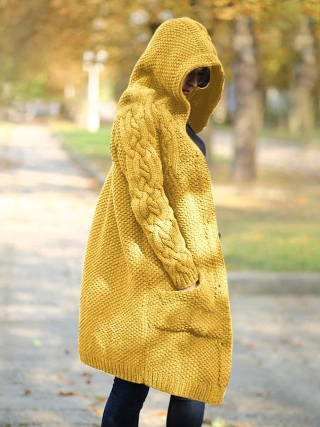 LP | Cardigan con cappuccio in maglia grossa