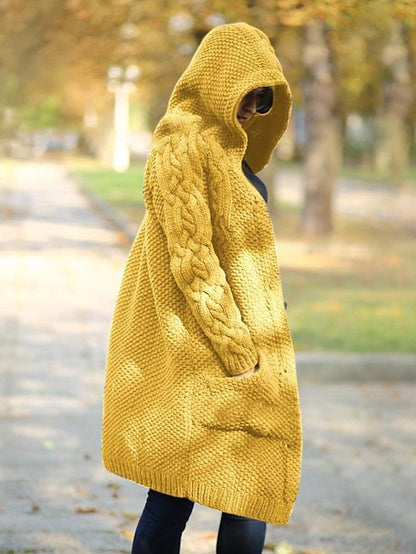 LP | Cardigan con cappuccio in maglia grossa
