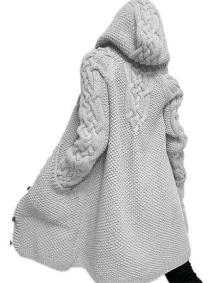 LP | Cardigan con cappuccio in maglia grossa