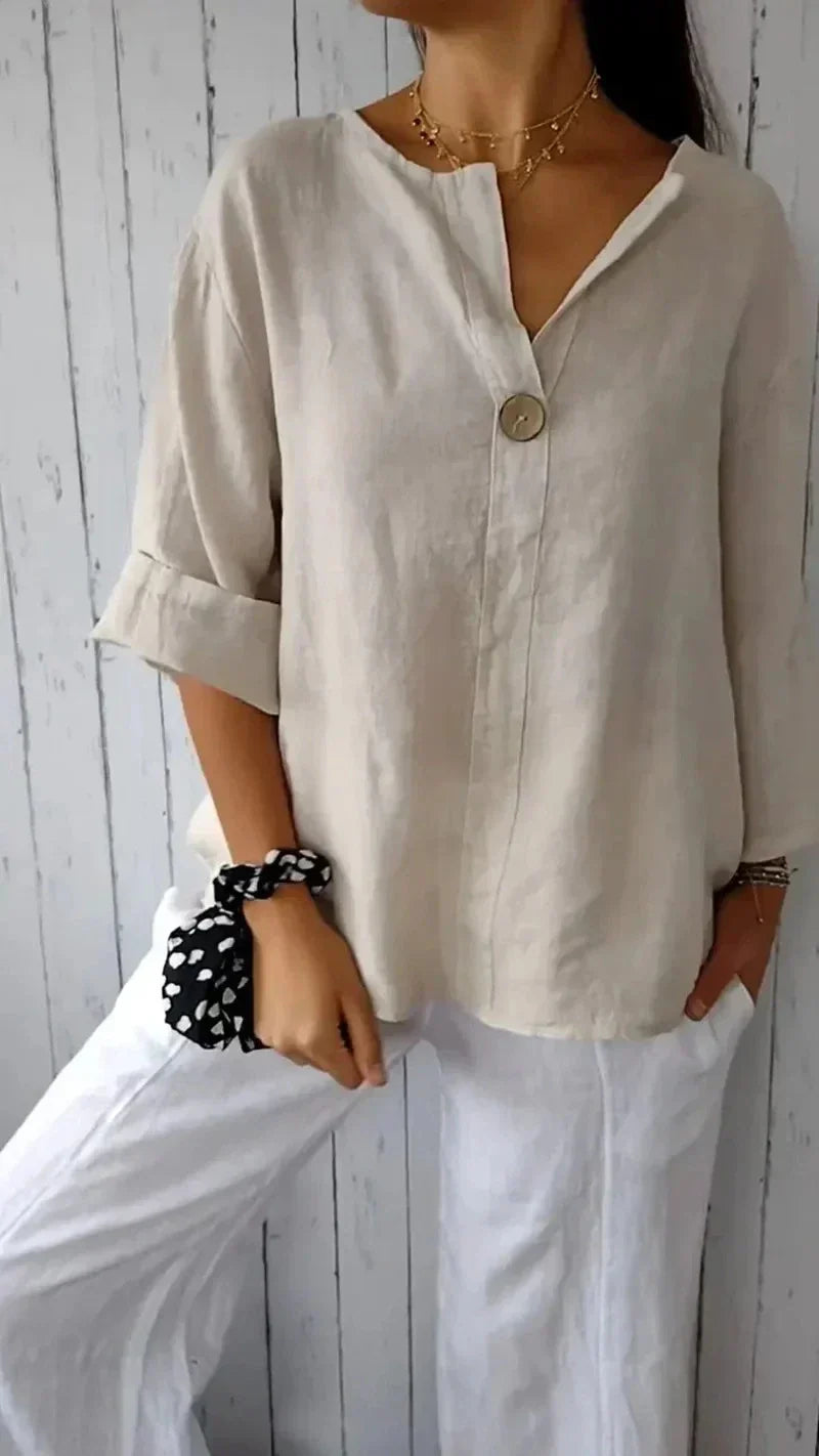 LP | Camicia casual da donna in cotone e lino