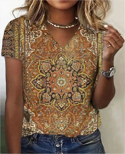 LP | Camicia con scollo a V in stile vintage