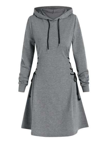 LP | Abito midi con cappuccio casual-chic