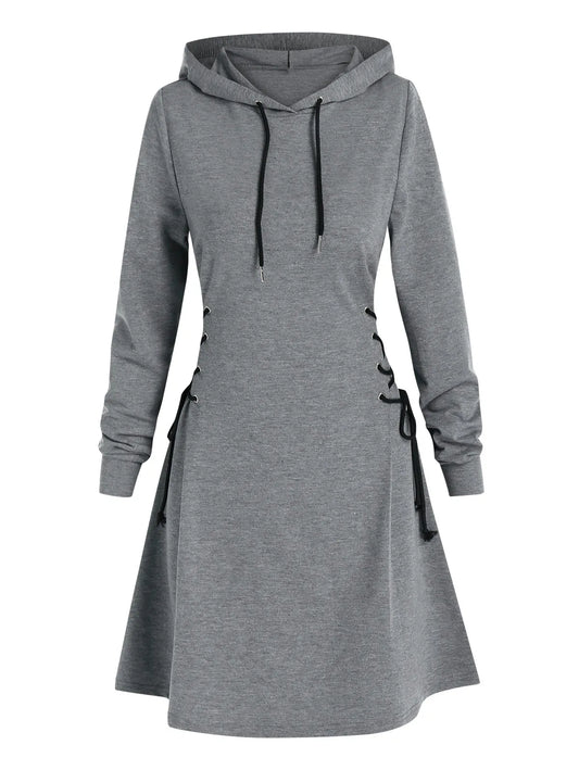 LP | Abito midi con cappuccio casual-chic
