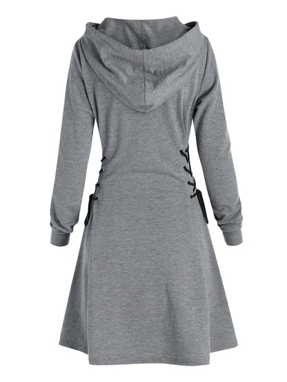 LP | Abito midi con cappuccio casual-chic