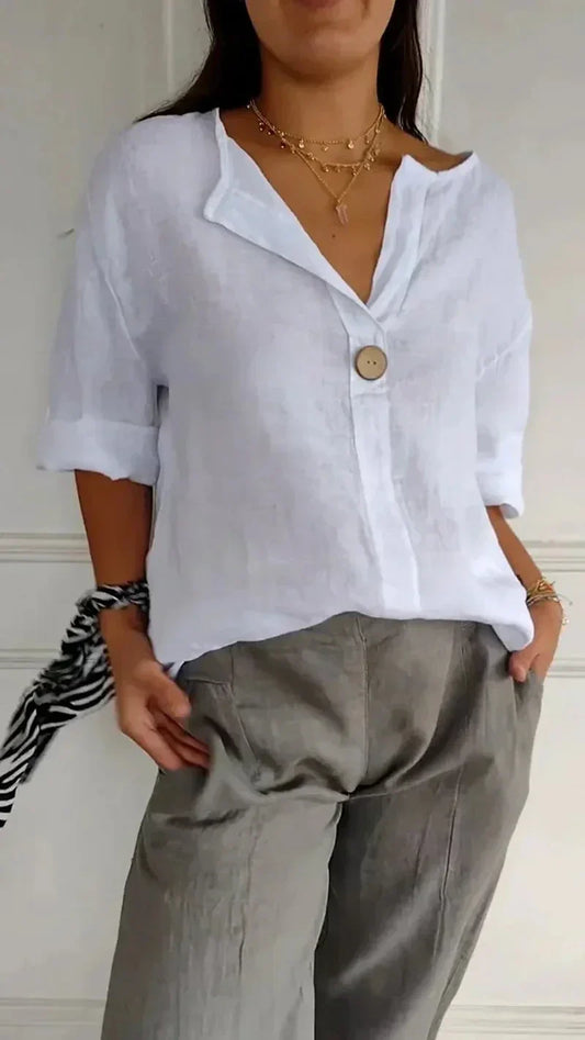 LP | Camicia casual da donna in cotone e lino