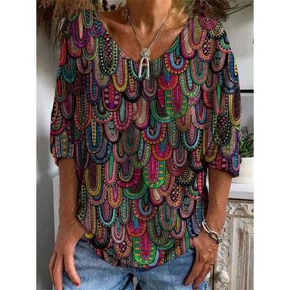 LP | Camicia con scollo a V in stile vintage
