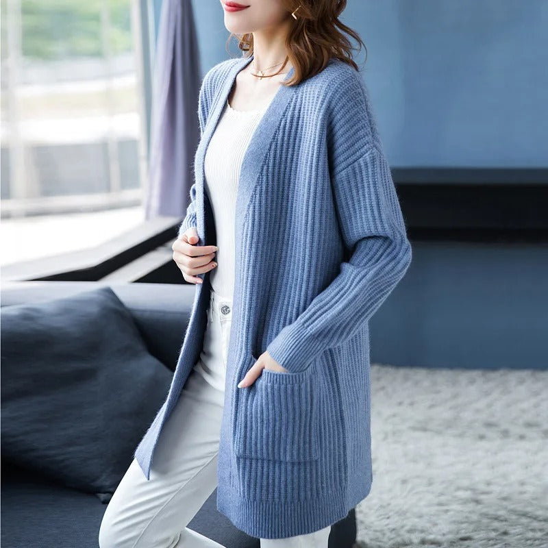LP | Cardigan oversize in maglia con tasche frontali